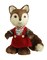 Raz 9" Bristly Brown Female Fox Cub in Red Jumper and Collared Sweater Christmas Table Top Figure